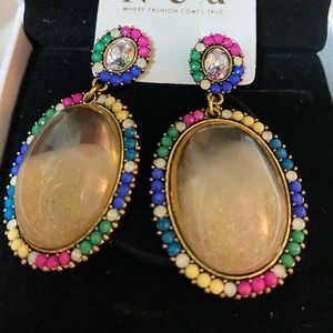 ‼️5/20‼️goldtone beaded oval shaped dangling earrings